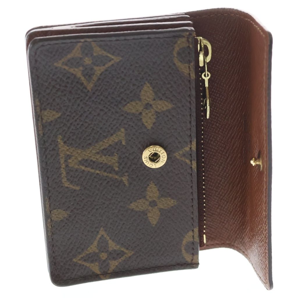 Louis Vuitton Monogram Porte-Monnaie Accordion Coin Case Wallet Brown — view 4