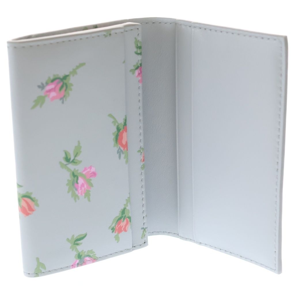 Prada Saffiano Triangle Logo Card Case Compact Wallet Bifold Flower Motif — view 4