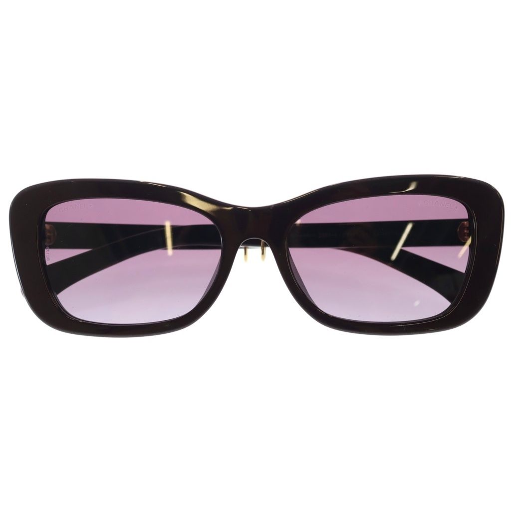 Chanel CC Logo Chain Sunglasses Wine Red 54 17 Gold Eyewear