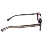 Chanel CC Logo Chain Sunglasses Wine Red 54 17 Gold Eyewear — view 3