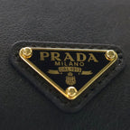 Prada Saffiano Triangle Logo Card Case Business Holder Black Leather — view 5