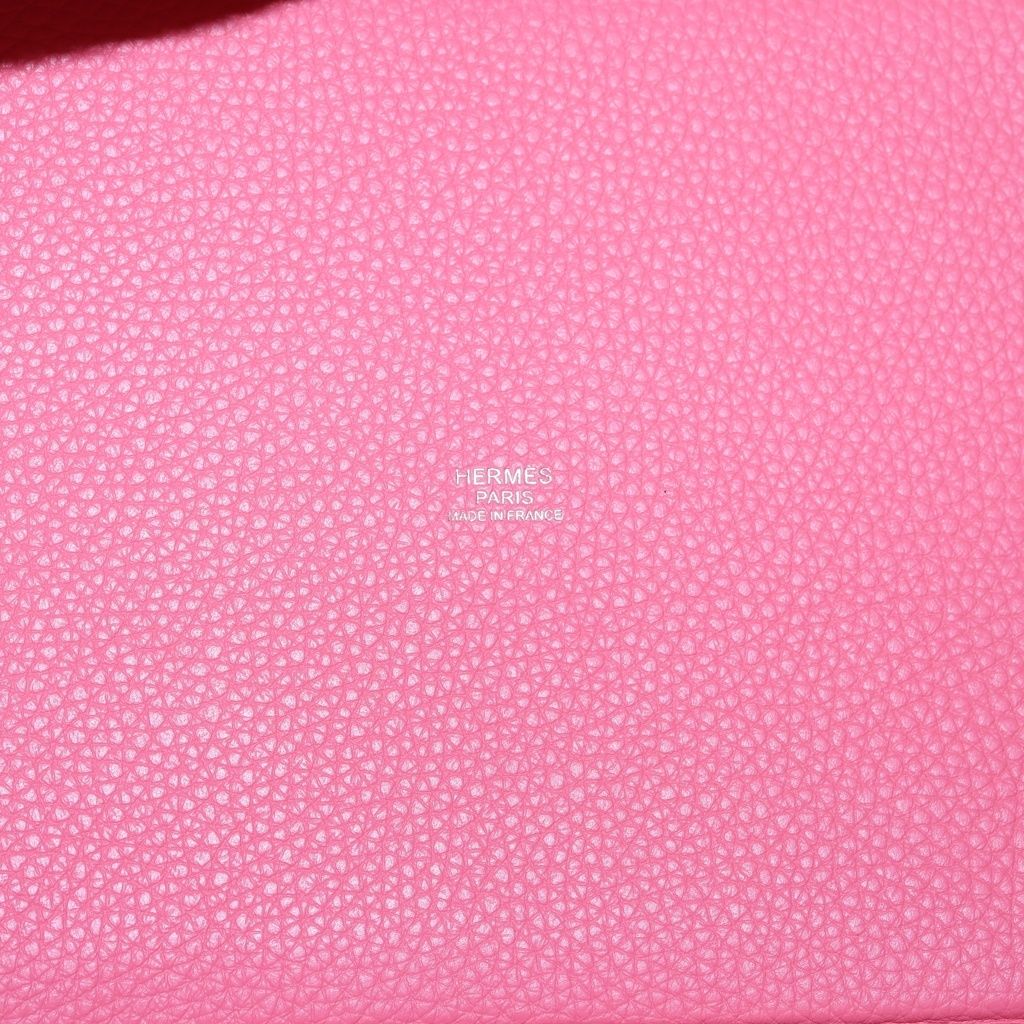 Hermes Picotin Lock MM Rose Azalea Taurillon Clemence Leather Handbag Silver — view 7