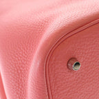 Hermes Picotin Lock MM Rose Azalea Taurillon Clemence Leather Handbag Silver — view 5