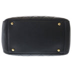 Chanel Quilted Petit Timeless Tote Chain Shoulder Bag Caviar Leather Gold Black — view 4