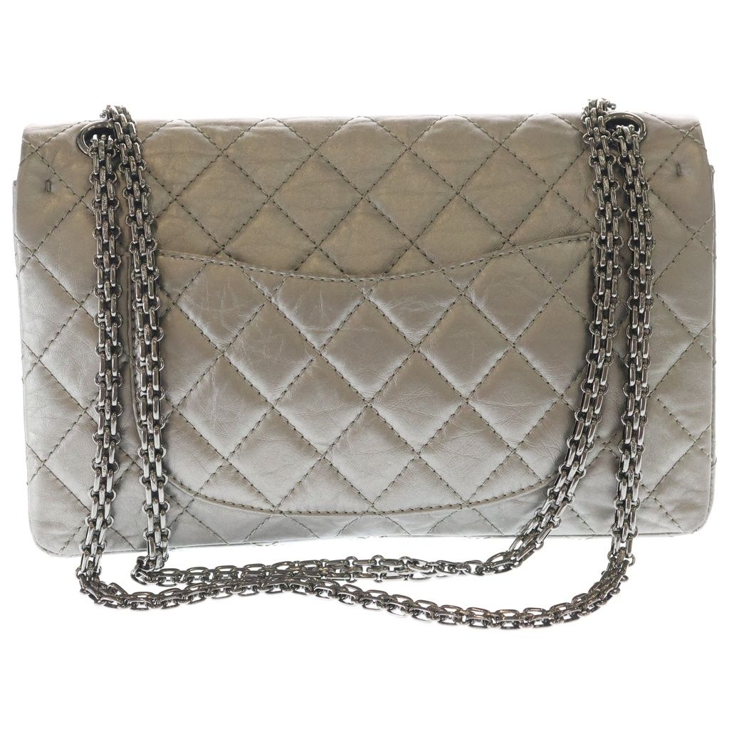 Chanel 2.55 Metallic Cles the Double Flap Chain Shoulder Bag Silver — view 2