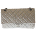 Chanel 2.55 Metallic Cles the Double Flap Chain Shoulder Bag Silver