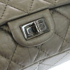 Chanel 2.55 Metallic Cles the Double Flap Chain Shoulder Bag Silver — view 6