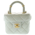 Chanel Vanity Top Handle Lambskin Leather 2-Way Hand Chain Shoulder Bag Gold