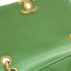 Chanel Quilted 18 Lambskin Leather Chain Shoulder Bag Gold Green — view 7