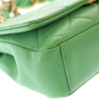 Chanel Quilted 18 Lambskin Leather Chain Shoulder Bag Gold Green — view 5