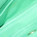 Chanel Quilted 18 Lambskin Leather Chain Shoulder Bag Gold Green — view 8