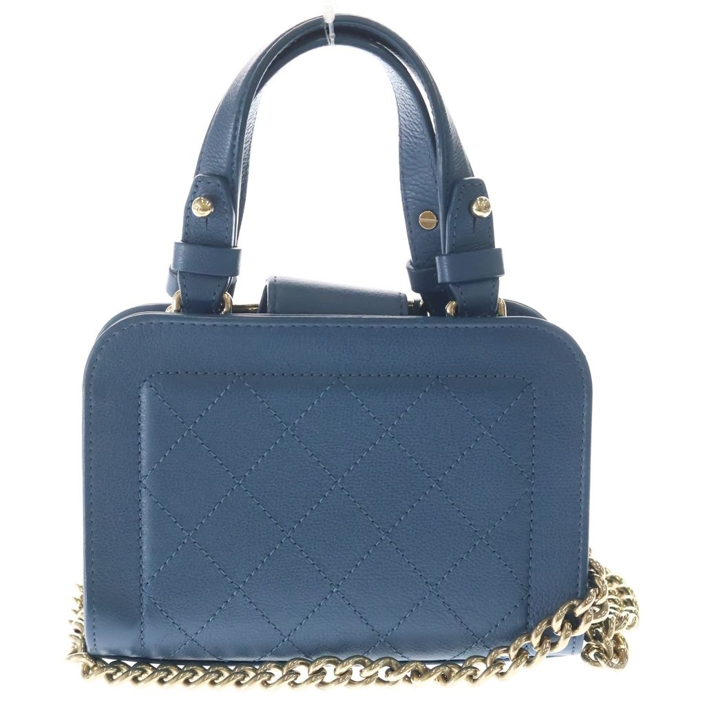Chanel Quilted Logo Plate Calfskin Leather 2-Way Hand Chain Shoulder Bag Gold — view 2