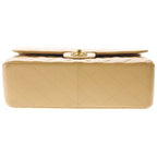 Chanel Deca Quilted 30 Caviar Leather Double Flap Chain Shoulder Bag Gold Beige — view 4