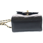 Chanel Quilted Flap Phone Case Lambskin Leather Chain Shoulder Bag Pouch Gold — view 4