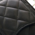 Chanel Quilted Flap Phone Case Lambskin Leather Chain Shoulder Bag Pouch Gold — view 6
