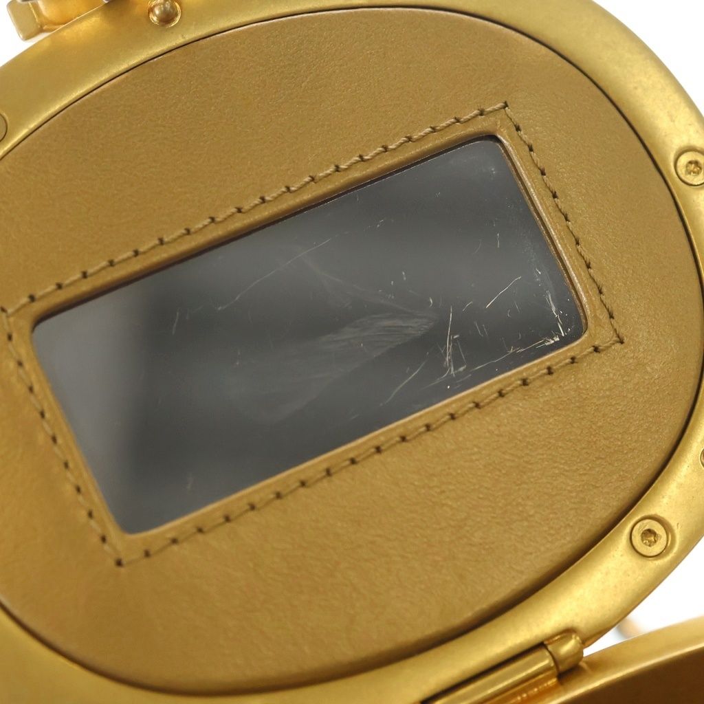 Chanel Crown Box Vanity Lambskin Leather Chain Shoulder Bag Gold Black Plate — view 7