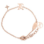 Louis Vuitton LV Iconic Logo Rhinestone Bracelet Pink Gold — view 2