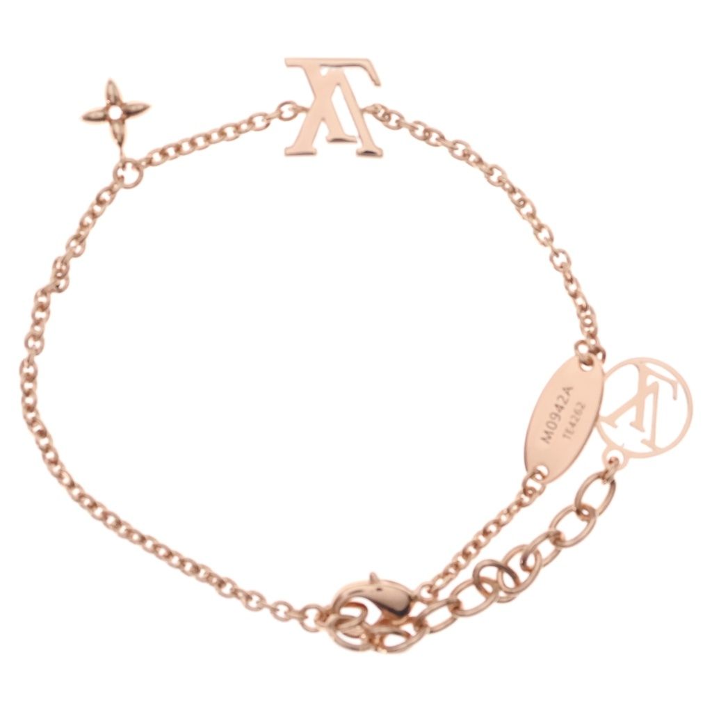 Louis Vuitton LV Iconic Logo Rhinestone Bracelet Pink Gold — view 2