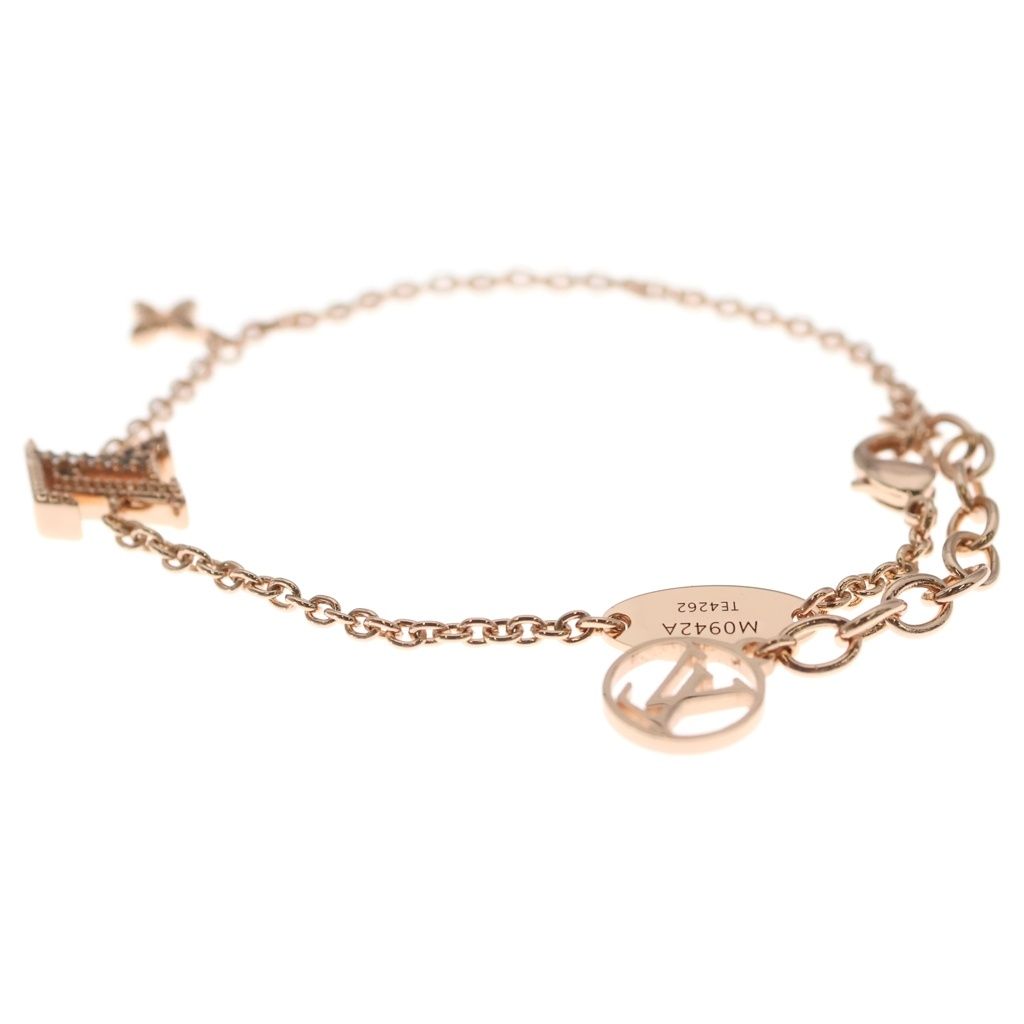 Louis Vuitton LV Iconic Logo Rhinestone Bracelet Pink Gold — view 4