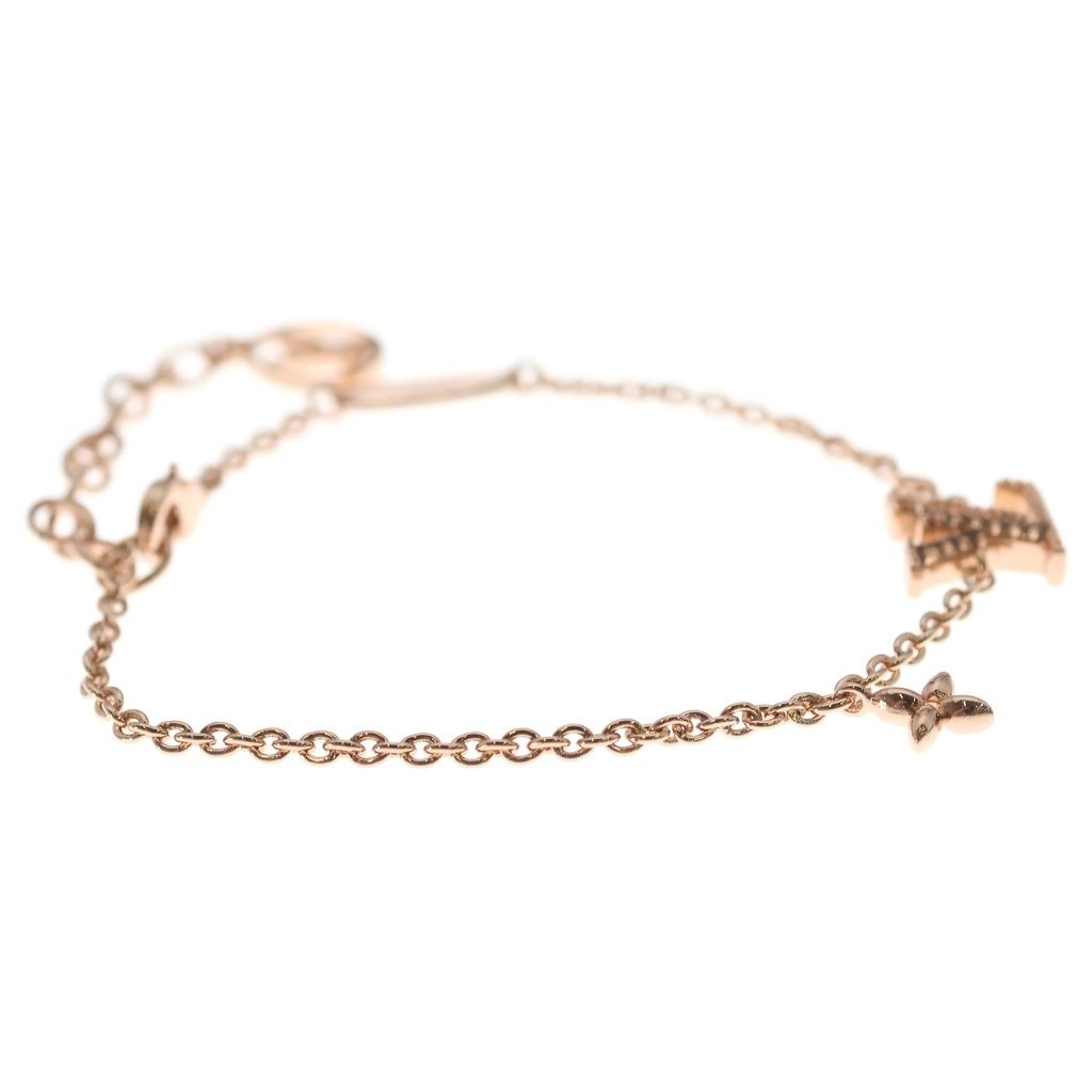 Louis Vuitton LV Iconic Logo Rhinestone Bracelet Pink Gold — view 3
