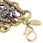 Chanel CC Logo Rhinestone Chain Bracelet Gold — view 5