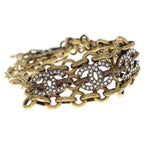 Chanel CC Logo Rhinestone Chain Bracelet Gold — view 3