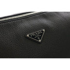 Prada Vitello Daino Shoulder Bag Triangle Logo Black — view 6