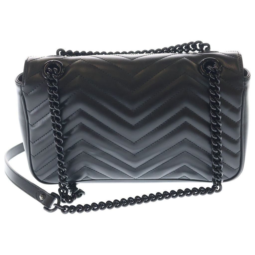 Gucci GG Marmont Quilted Leather Chain Shoulder Bag Black — view 2
