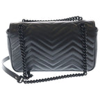 Gucci GG Marmont Quilted Leather Chain Shoulder Bag Black — view 2