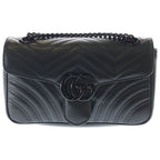 Gucci GG Marmont Quilted Leather Chain Shoulder Bag Black
