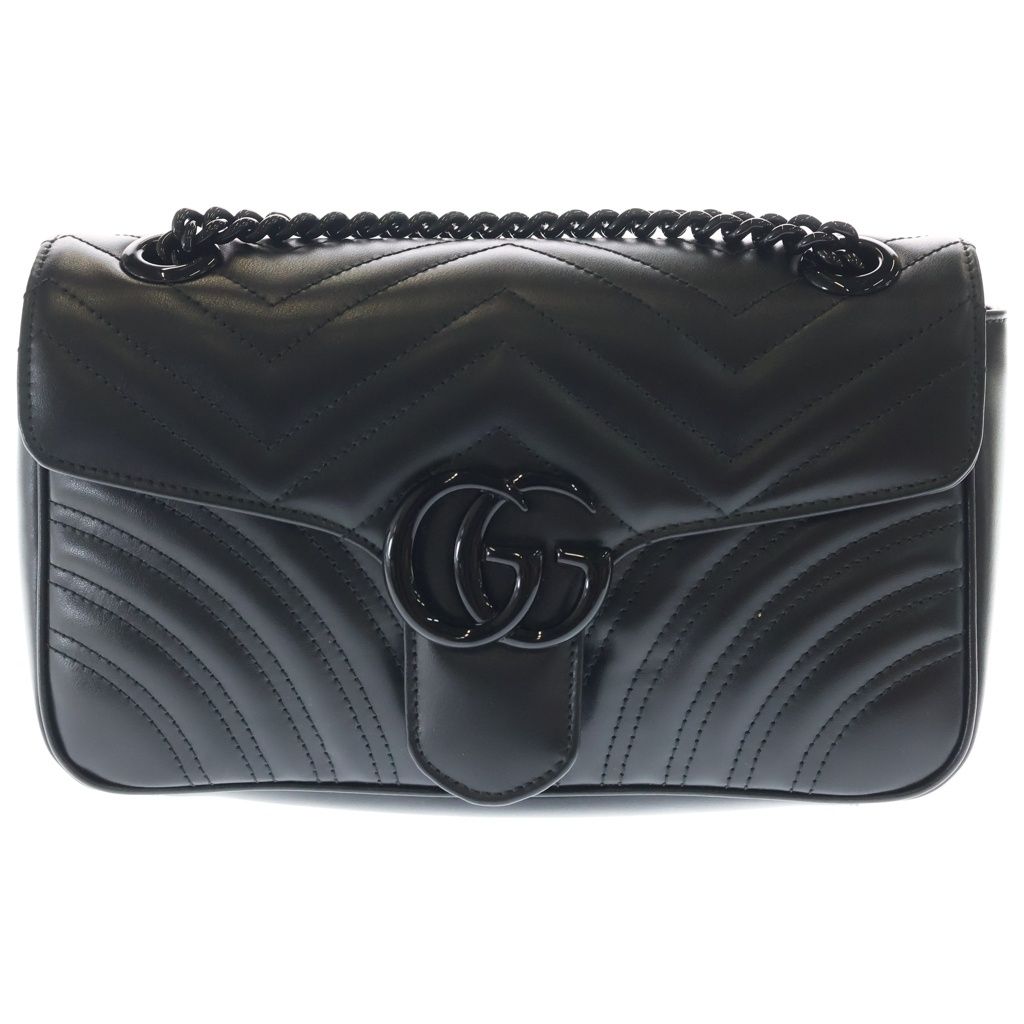 Gucci GG Marmont Quilted Leather Chain Shoulder Bag Black