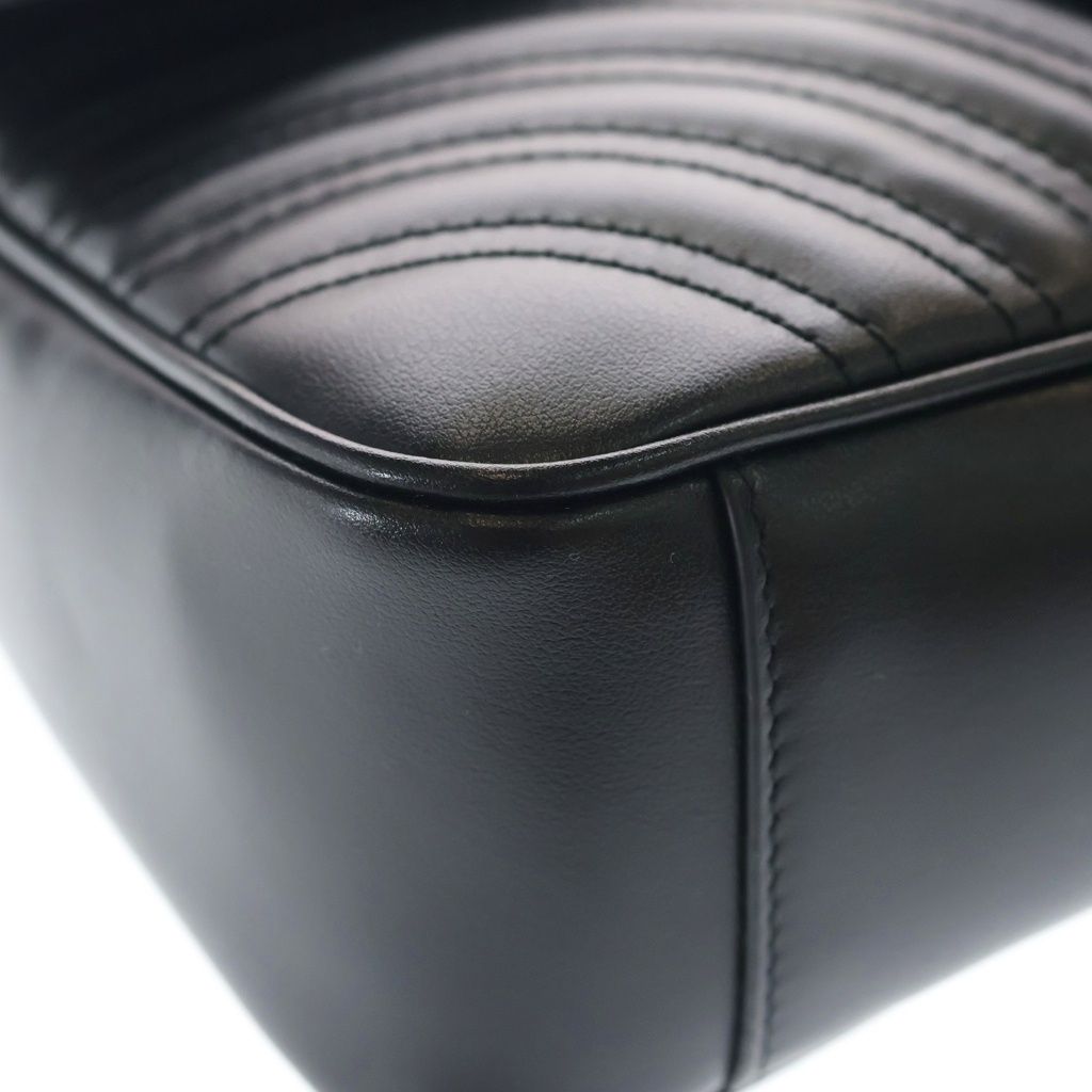 Gucci GG Marmont Quilted Leather Chain Shoulder Bag Black — view 5