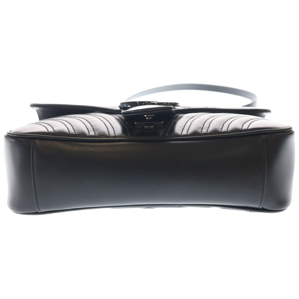 Gucci GG Marmont Quilted Leather Chain Shoulder Bag Black — view 4