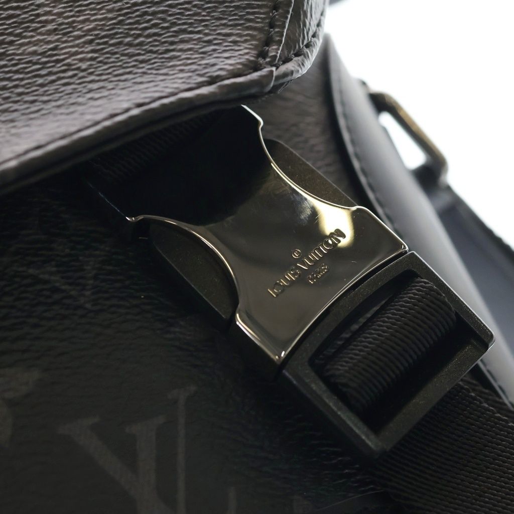 Louis Vuitton Monogram Eclipse Voyage PM Shoulder Bag Black Leather — view 6