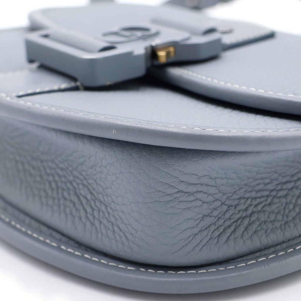 Dior Gallop Mini Leather Saddlebag Silver Gray Handbag — view 5