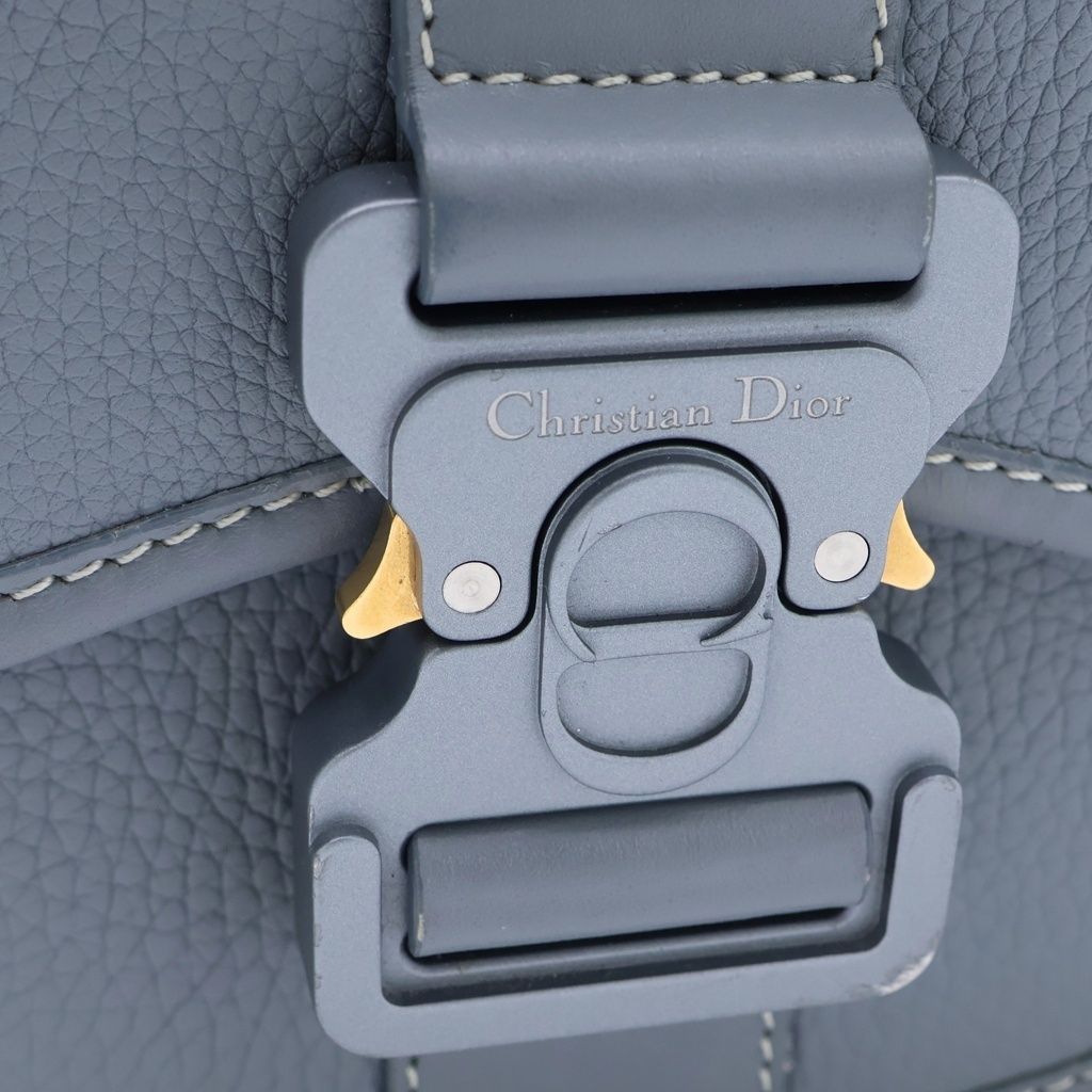 Dior Gallop Mini Leather Saddlebag Silver Gray Handbag — view 7