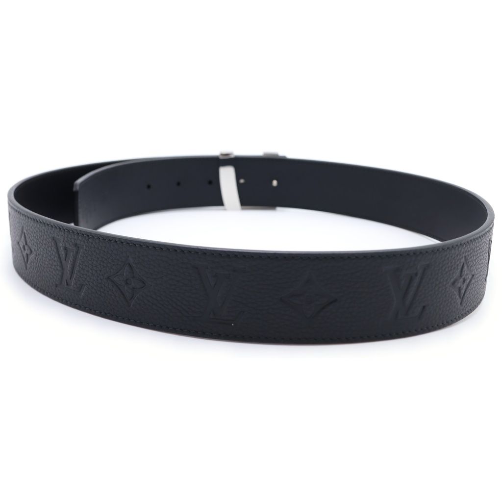 Louis Vuitton LV Initial Buckle 40 Reversible Leather Belt Black Silver — view 2