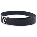 Louis Vuitton LV Initial Buckle 40 Reversible Leather Belt Black Silver