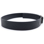Louis Vuitton LV Initial Buckle 40 Reversible Leather Belt Black Silver — view 3