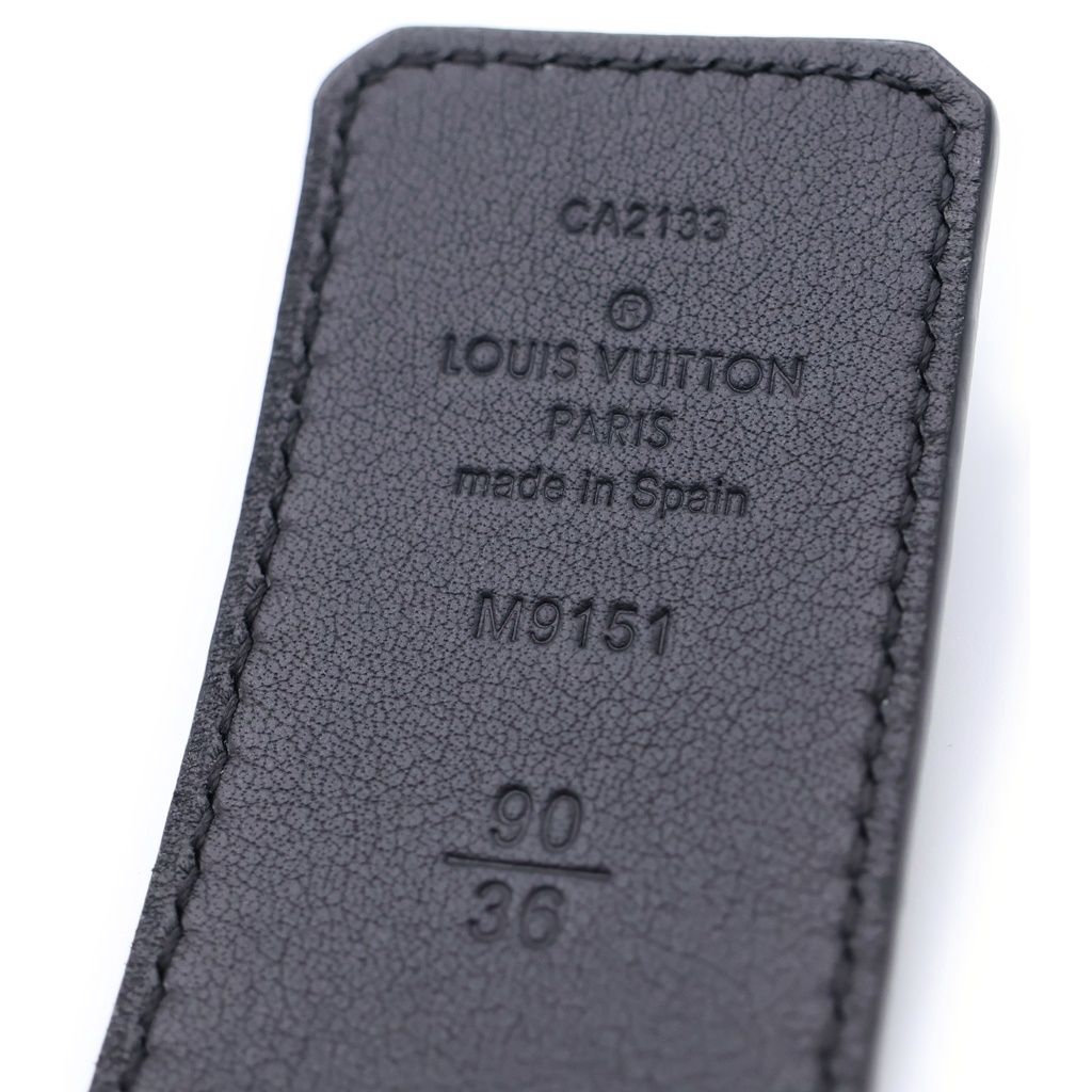 Louis Vuitton LV Initial Buckle 40 Reversible Leather Belt Black Silver — view 6
