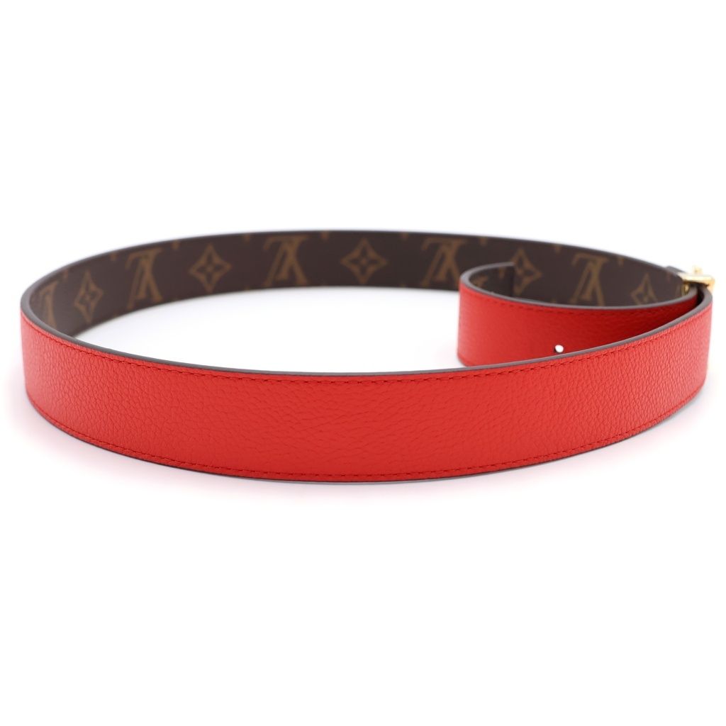 Louis Vuitton Ceinture LV Initial 30 Reversible Leather Belt Red Brown Gold — view 3