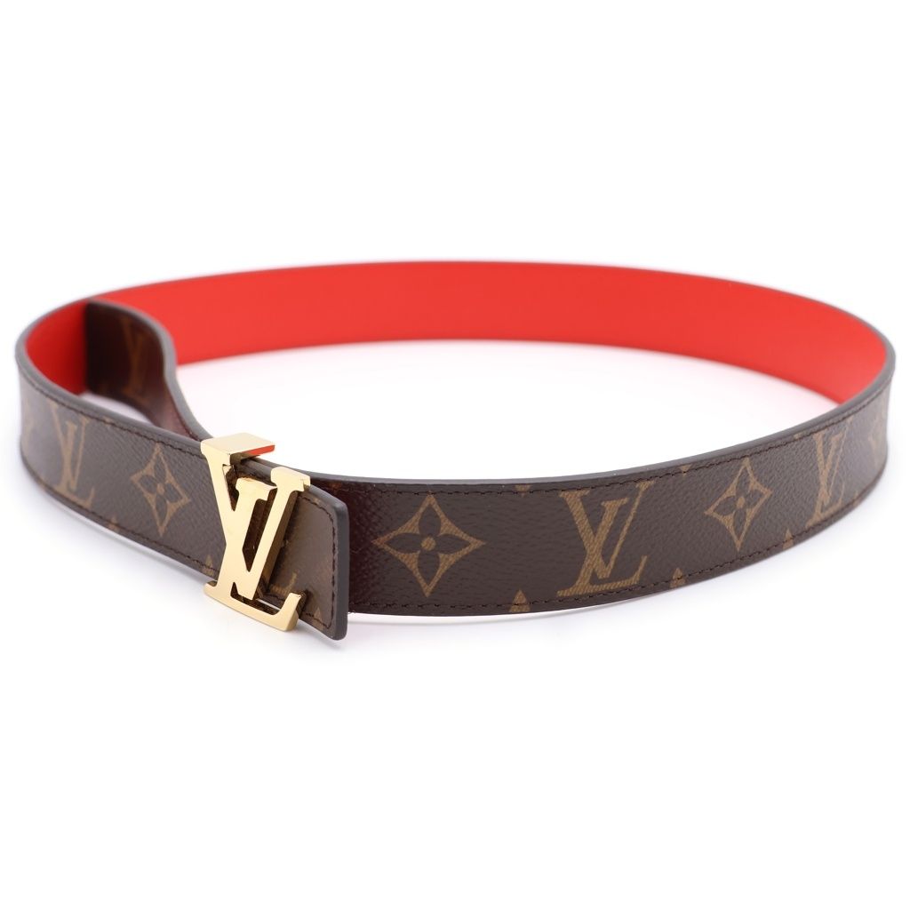 Louis Vuitton Ceinture LV Initial 30 Reversible Leather Belt Red Brown Gold — view 4
