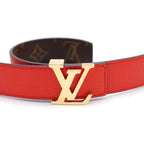 Louis Vuitton Ceinture LV Initial 30 Reversible Leather Belt Red Brown Gold — view 5