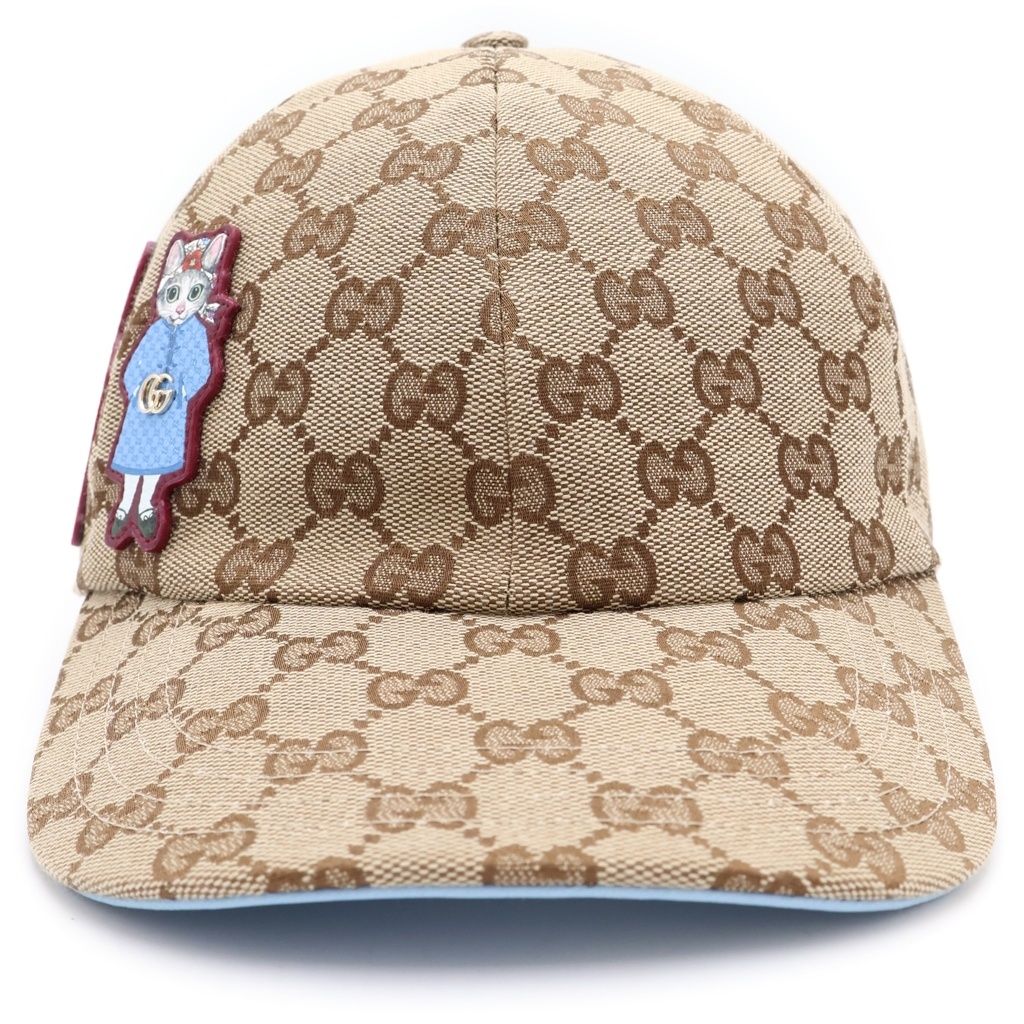 Gucci Higuchi Yuko GG Canvas Cap Baseball Cap Hat Beige Blue — view 4