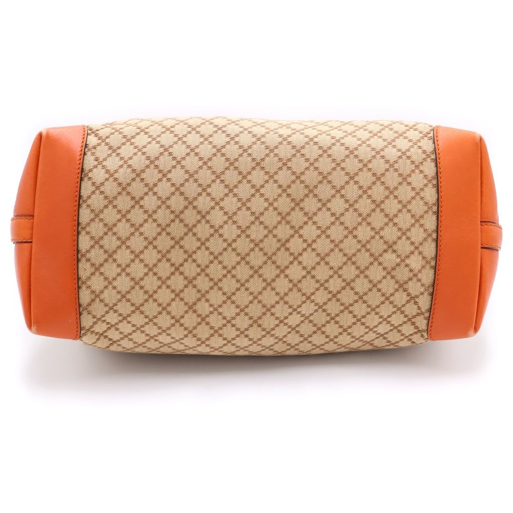 Gucci Diamante Leather Handle Canvas Tote Beige — view 4