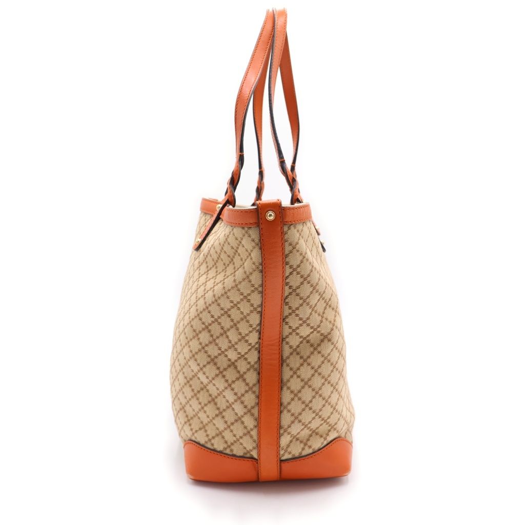 Gucci Diamante Leather Handle Canvas Tote Beige — view 3