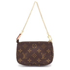 Louis Vuitton Monogram Mini Pochette Mini Handbag Pouch Brown Gold — view 2