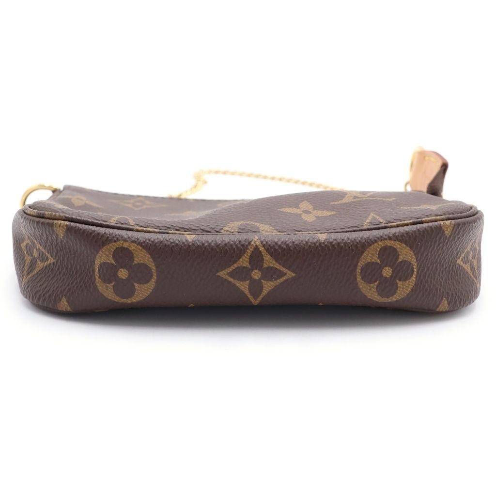 Louis Vuitton Monogram Mini Pochette Mini Handbag Pouch Brown Gold — view 4