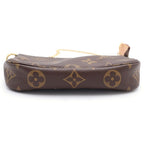 Louis Vuitton Monogram Mini Pochette Mini Handbag Pouch Brown Gold — view 4