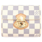 Louis Vuitton Damier Azur Portefeuille Joy Leather Trifold Wallet Compact White